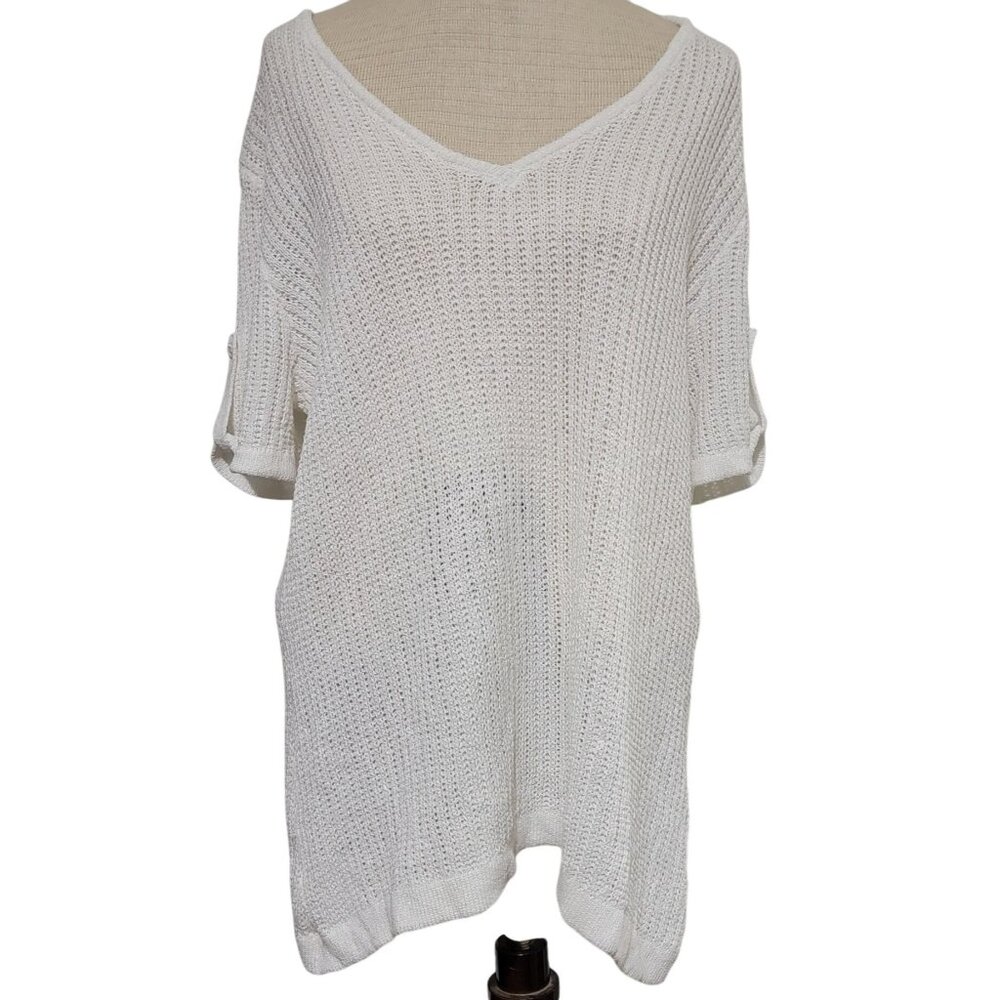 Daniel Buchler Crochet Knitted boho Swim Cover Up Beach Bohemian Sexy Sheer